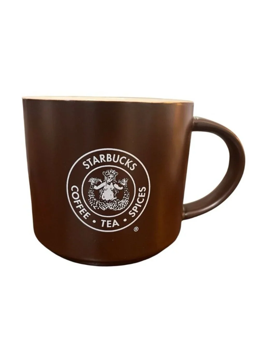 Starbucks 2013 Matte Brown Coffee Mug First Store Pike Place Market Seattle 14oz